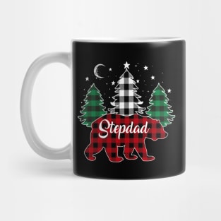 Stepdad Bear Buffalo Red Plaid Matching Family Christmas Mug